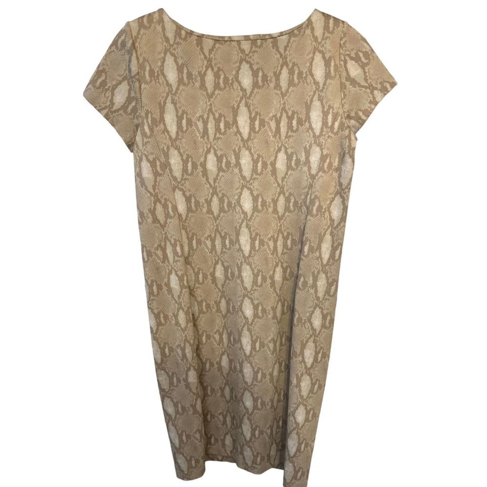 Ralph Lauren Contessa Women's Small Beige Snake Print Short Sleeves Knit Dress - Picture 2 of 4
